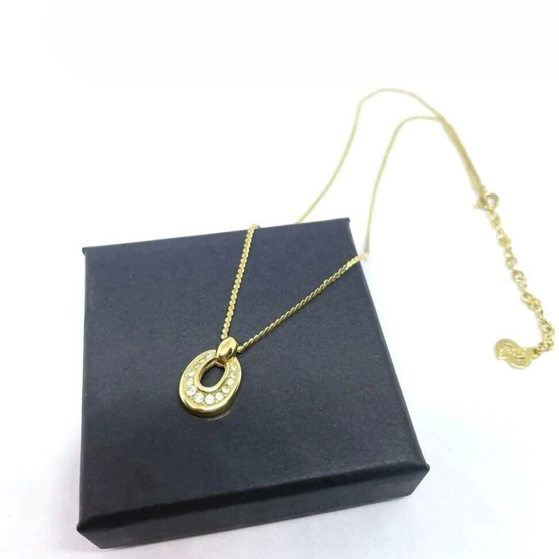 Dior Necklace Chain Gold Rhinestone 40Cm