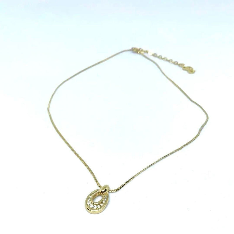 Dior Necklace Chain Gold Rhinestone 40Cm