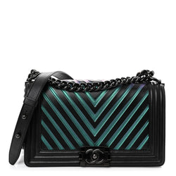 Chanel Calfskin Painted Chevron Embossed