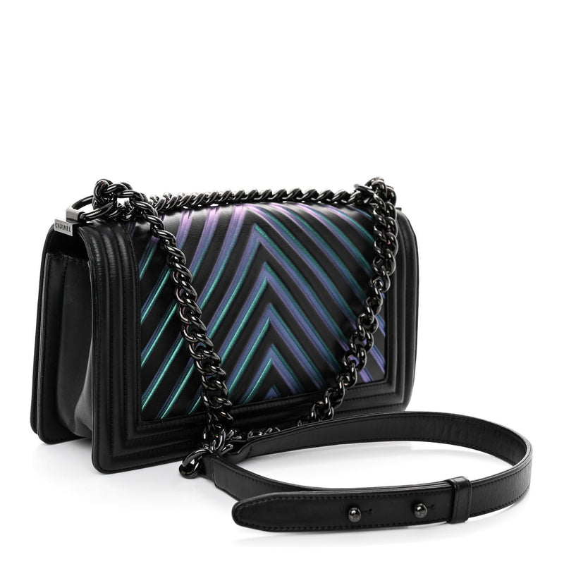 Chanel Calfskin Painted Chevron Embossed