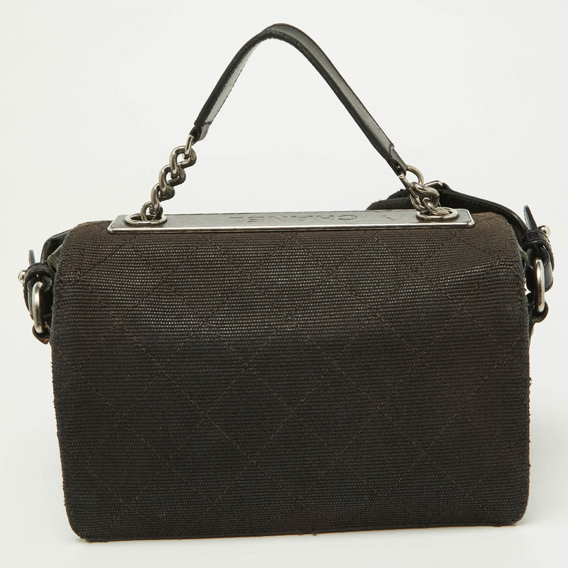 Chanel Black Quilted Canvas And Leather