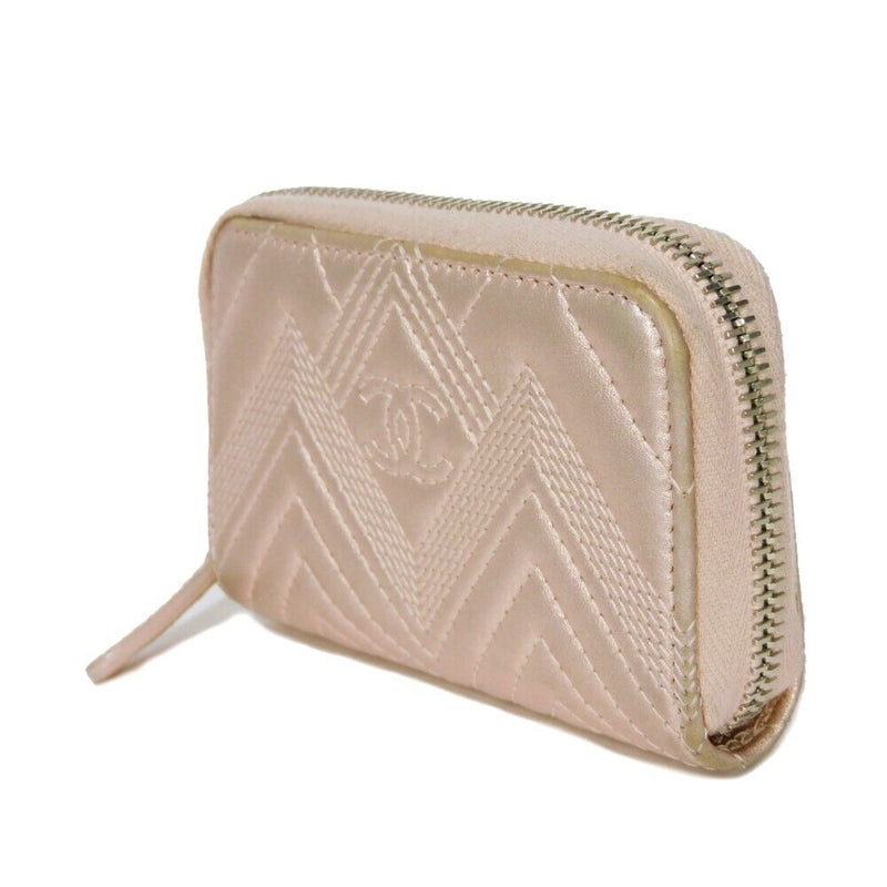 Chanel Chevron Zip Coin Purse Cc