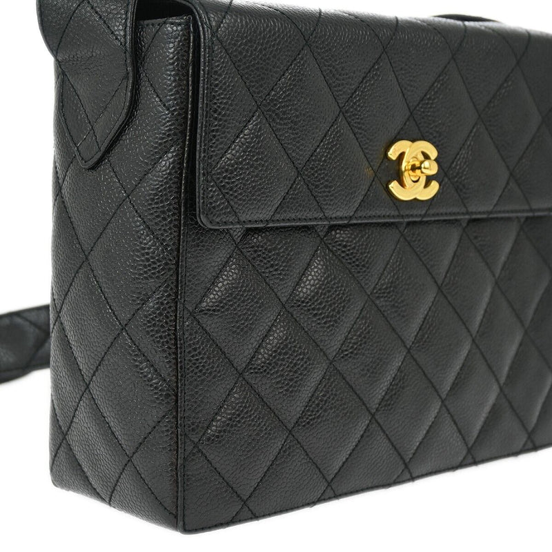 Chanel Black Caviar Straight Flap