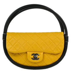 Chanel Yellow Lambskin Hula Hoop Handbag