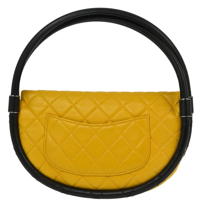 Chanel Yellow Lambskin Hula Hoop Handbag