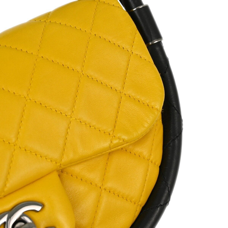 Chanel Yellow Lambskin Hula Hoop Handbag