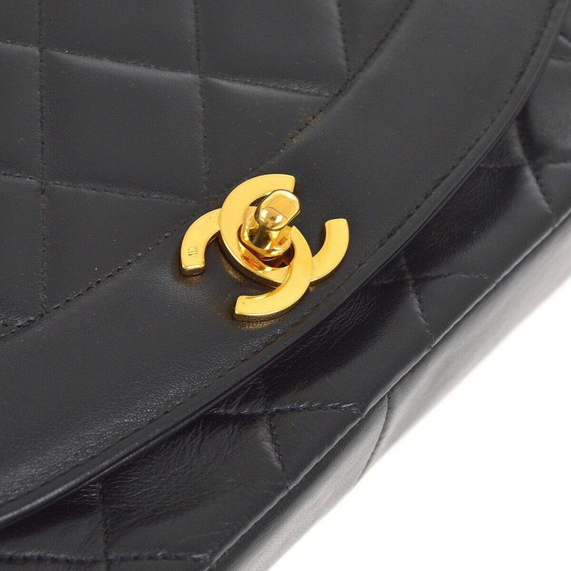 Chanel Black Lambskin Medium Diana