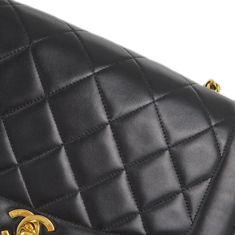 Chanel Black Lambskin Medium Diana