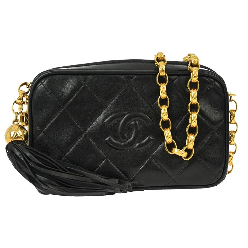 Chanel Black Lambskin Camera Bag Mini