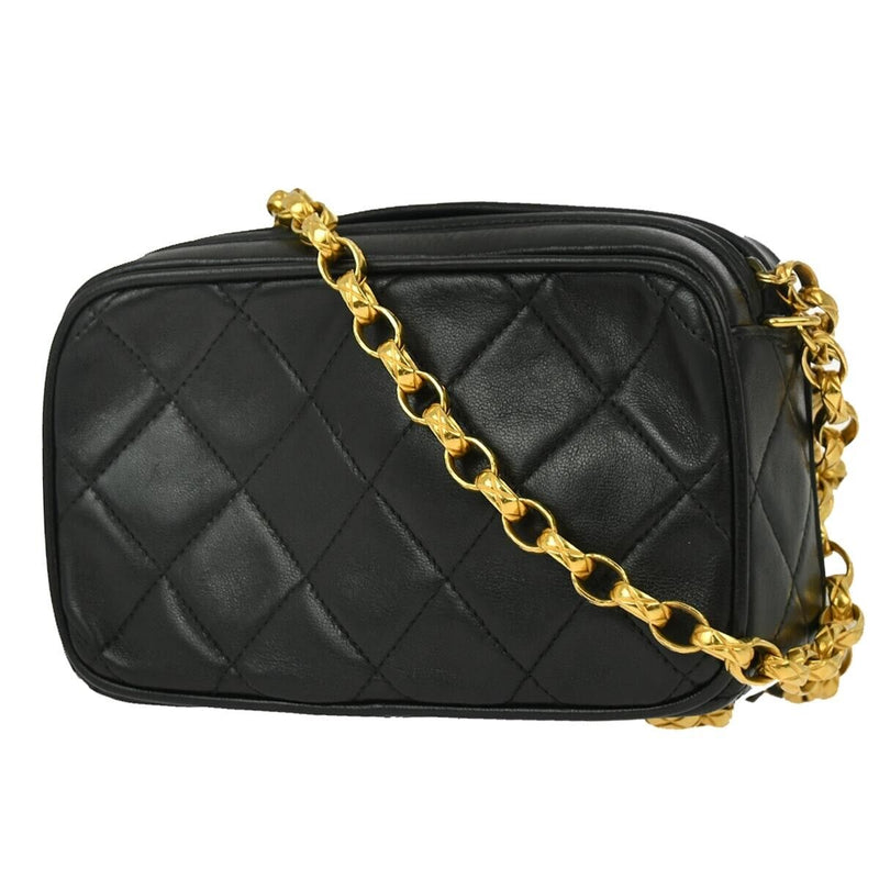 Chanel Black Lambskin Camera Bag Mini