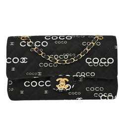 Chanel Black Canvas Coco Medium Classic