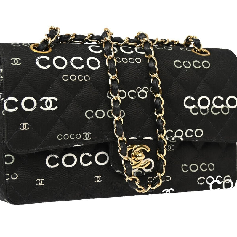 Chanel Black Canvas Coco Medium Classic