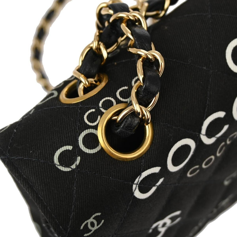 Chanel Black Canvas Coco Medium Classic