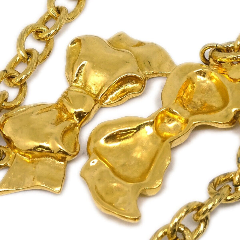 Chanel Bow Chain Necklace Gold