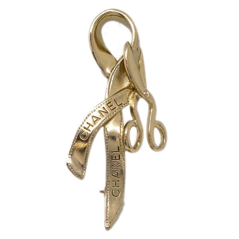 Chanel Scissors Brooch Pin Gold 02P