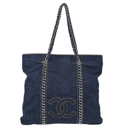 Chanel Blue Denim Luxury Line Tote