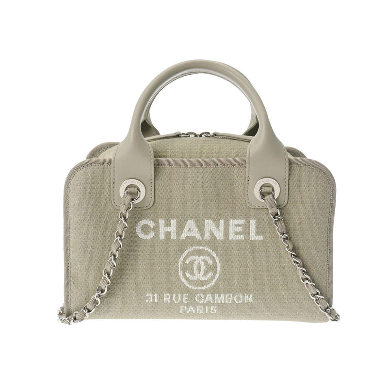 Chanel Deauville Bowling Bag 2Way Gray