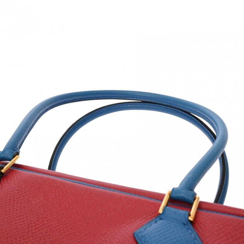 Hermes Mini Plum Rouge Bif/Bleu France