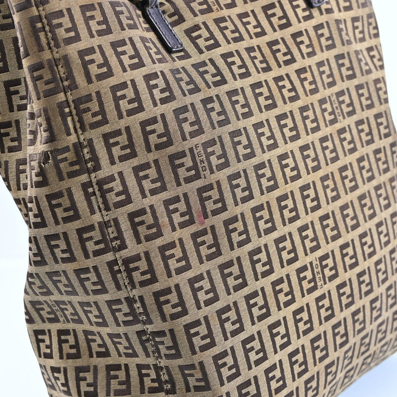 Fendi Zucchino Hand Bag Beige Brown