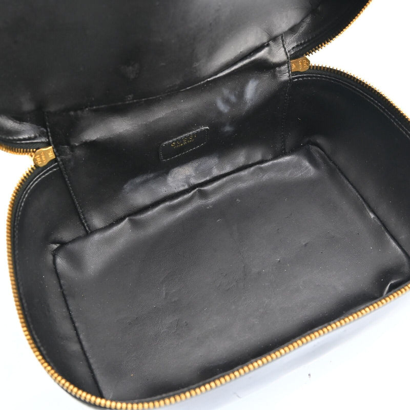 Gucci Vanity Cosmetic Pouch Enamel Black