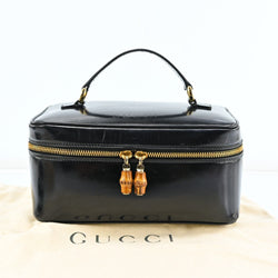 Gucci Vanity Cosmetic Pouch Enamel Black