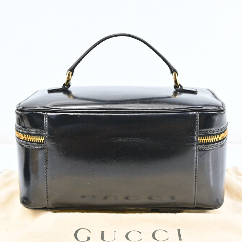 Gucci Vanity Cosmetic Pouch Enamel Black