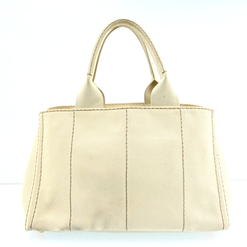 Prada Logos Canapa Canvas Hand Bag