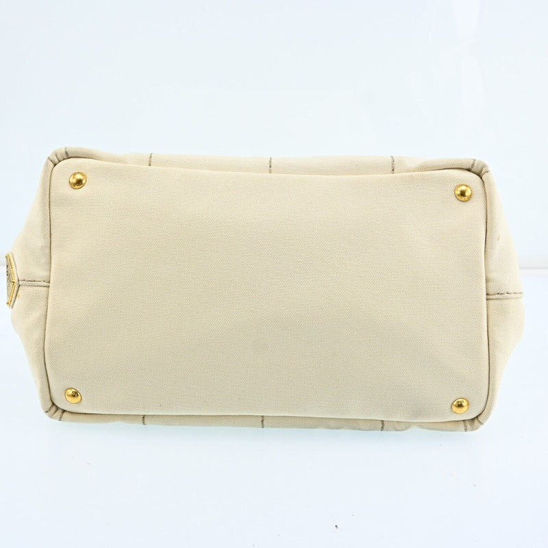 Prada Logos Canapa Canvas Hand Bag