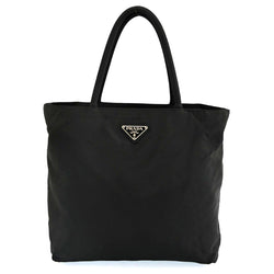 Prada Nylon Leather Hand Tote Bag