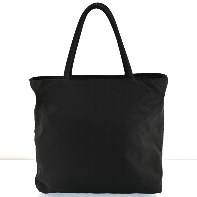 Prada Nylon Leather Hand Tote Bag