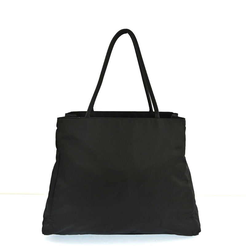 Prada Nylon Leather Hand Tote Bag