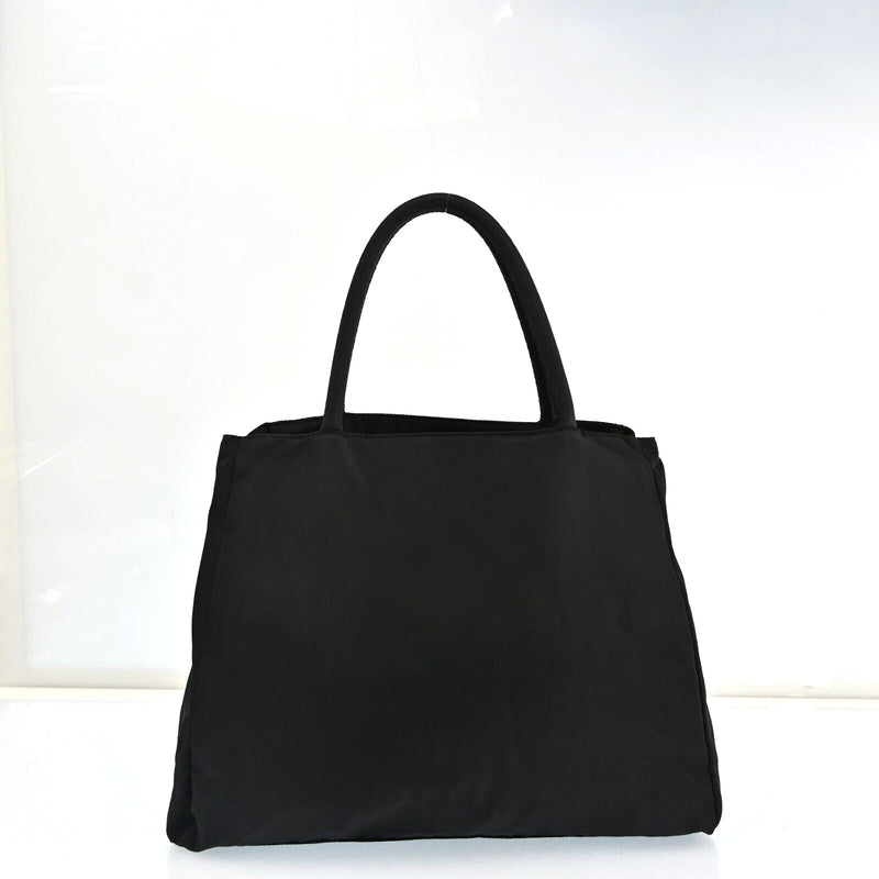 Prada Nylon Leather Hand Tote Bag