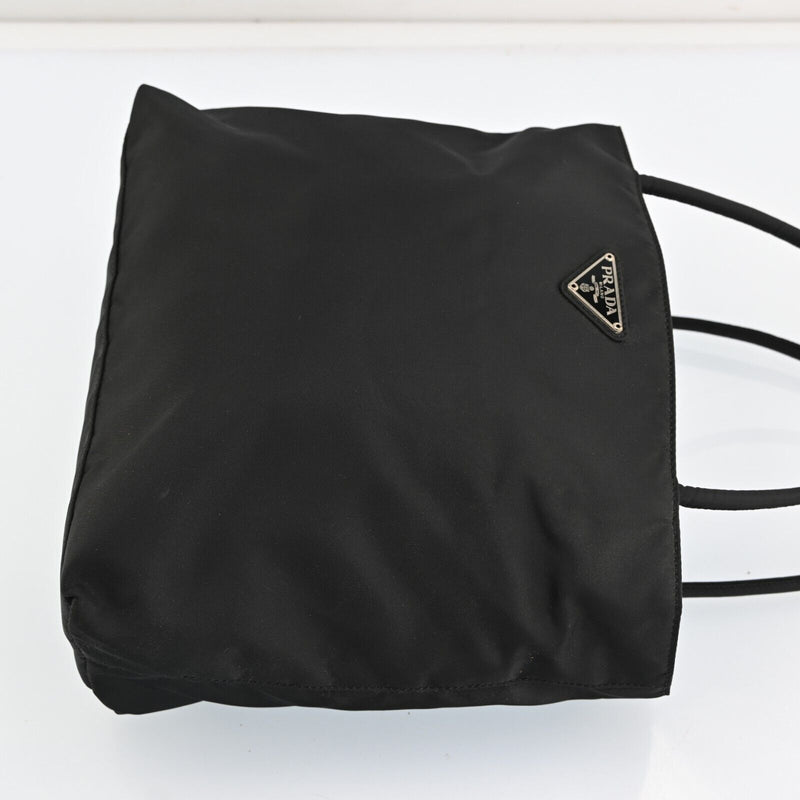 Prada Nylon Leather Hand Tote Bag