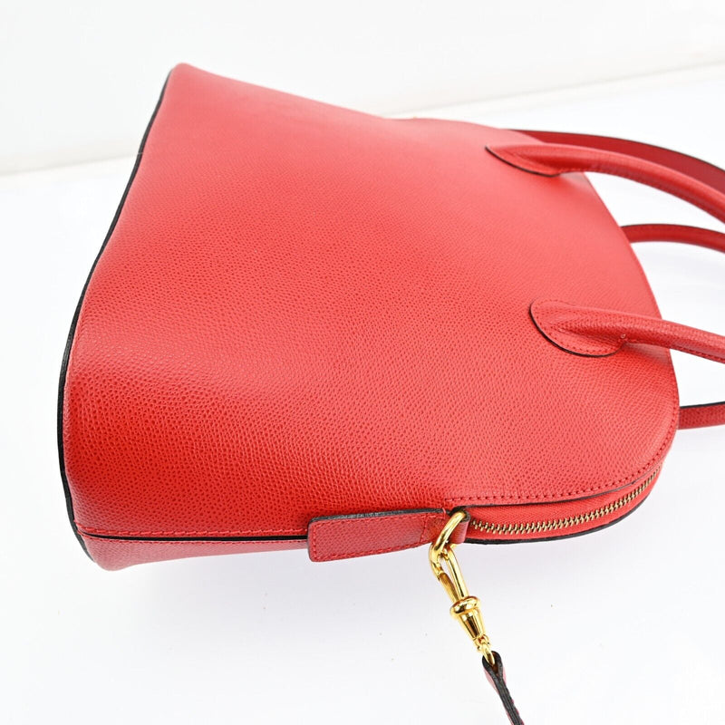 Celine Hand Bag Leather 2Way Red