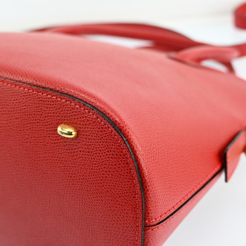 Celine Hand Bag Leather 2Way Red