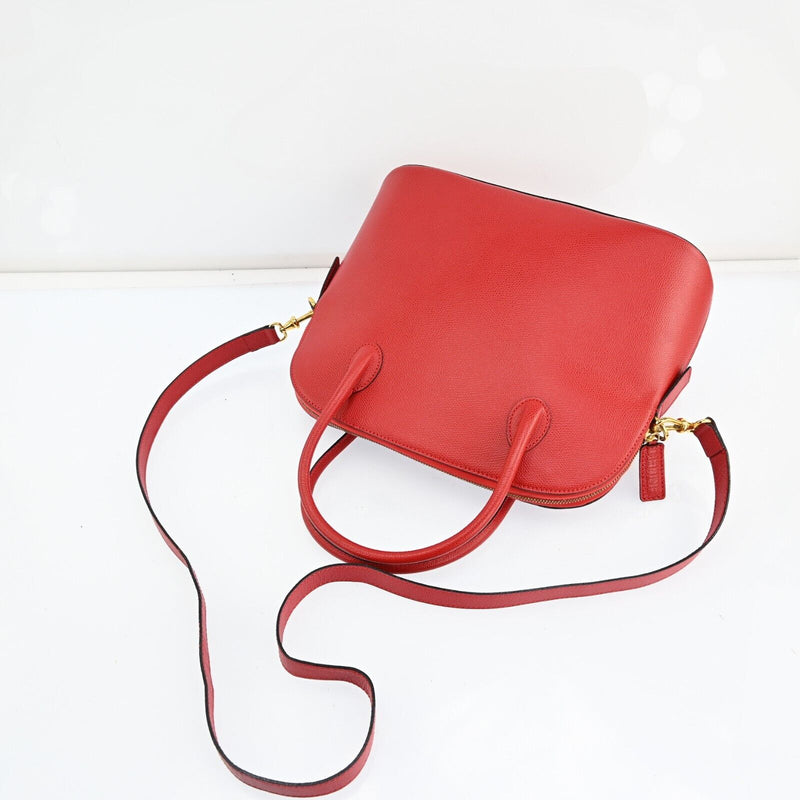 Celine Hand Bag Leather 2Way Red