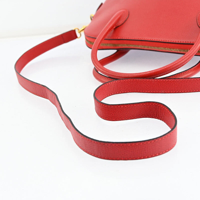 Celine Hand Bag Leather 2Way Red