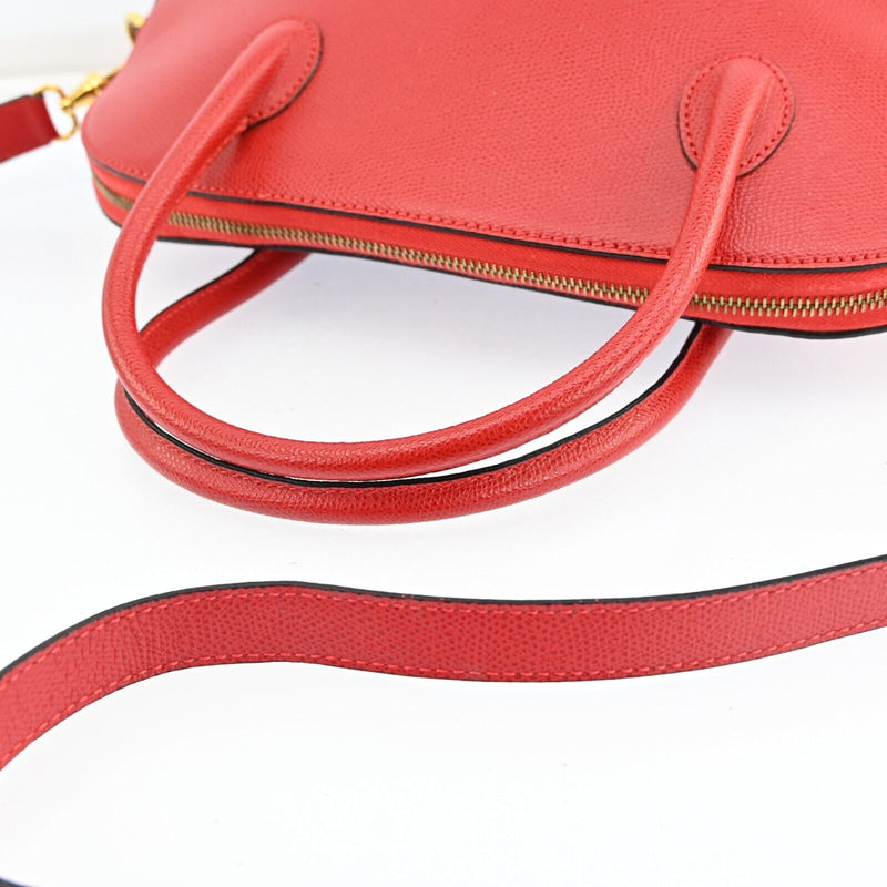 Celine Hand Bag Leather 2Way Red