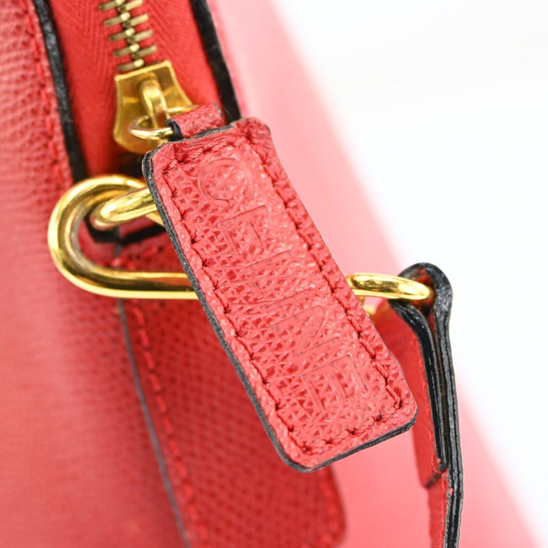 Celine Hand Bag Leather 2Way Red