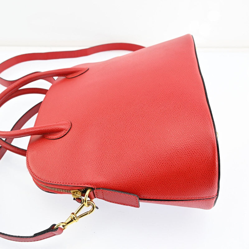 Celine Hand Bag Leather 2Way Red