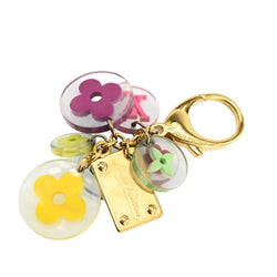 Louis Vuitton Key Ring Chain Flower Gold