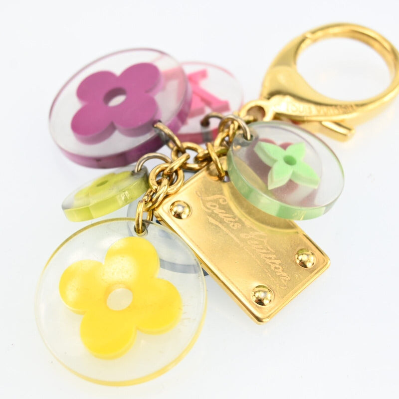 Louis Vuitton Key Ring Chain Flower Gold