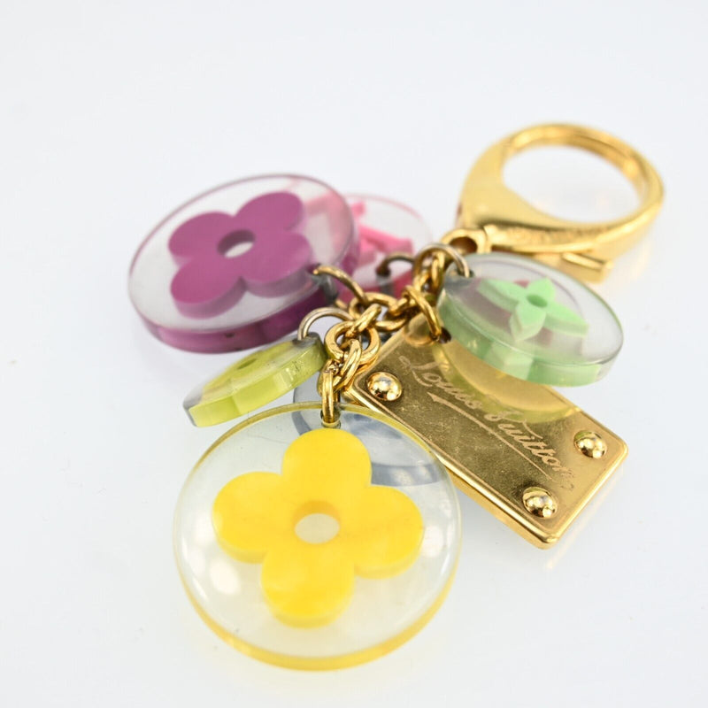 Louis Vuitton Key Ring Chain Flower Gold