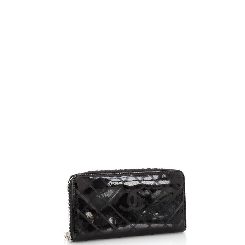 Chanel Zip Around Wallet Quilted Patent