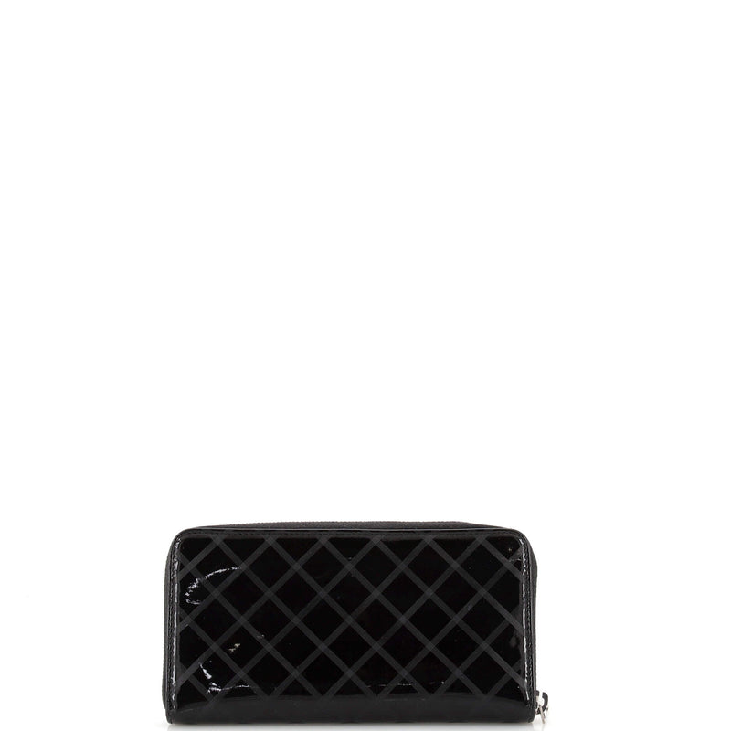 Chanel Zip Around Wallet Quilted Patent