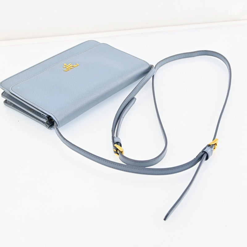 Prada Wallet Shoulder Bag Light Blue