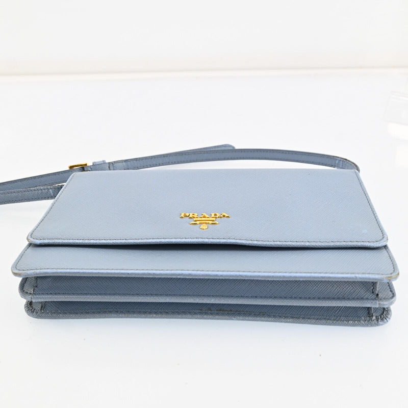 Prada Wallet Shoulder Bag Light Blue