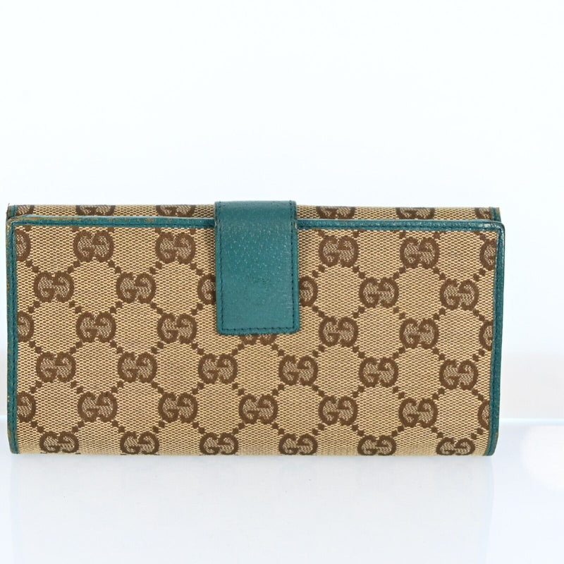 Gucci Gg Canvas Leather Long Wallet