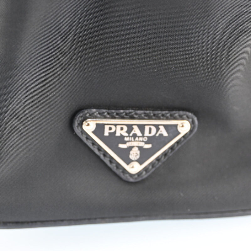 Prada Black Nylon Leather Hand Tote