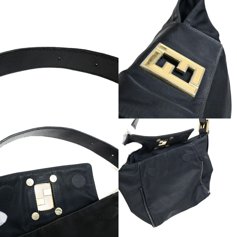 Fendi Logo Ff Shoulder Bag Nylon Leather